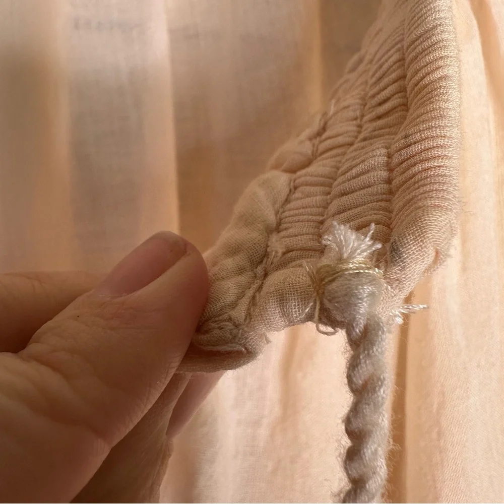 Spell and The Gypsy Collective Peach Honey Long Sleeve Boho Tassel Blouse XL - Picture 10 of 12